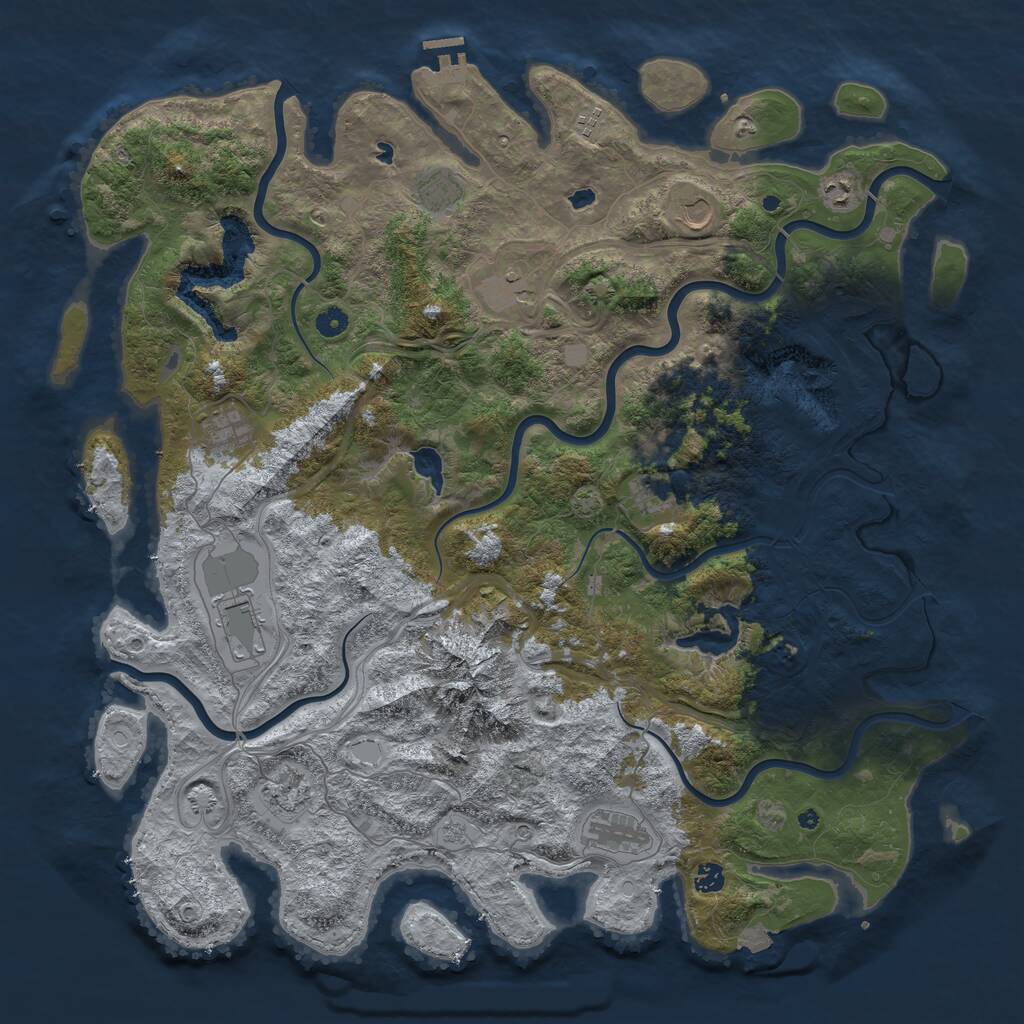 Rust Map: Procedural Map, Size: 5000, Seed: 152500633, 16 Monuments
