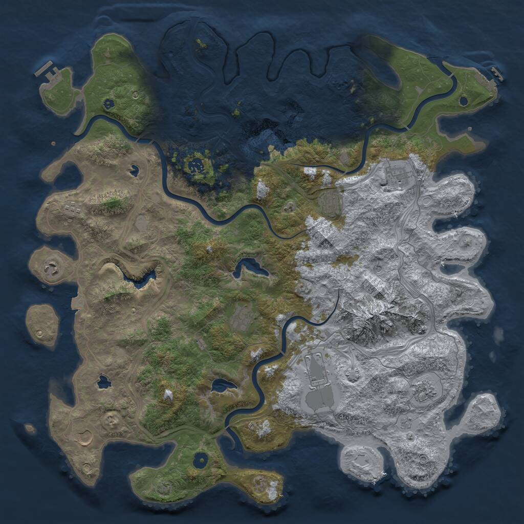 Rust Map: Procedural Map, Size: 5000, Seed: 111892340, 15 Monuments
