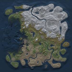 Thumbnail Rust Map: Procedural Map, Size: 4596, Seed: 265728693, 17 Monuments