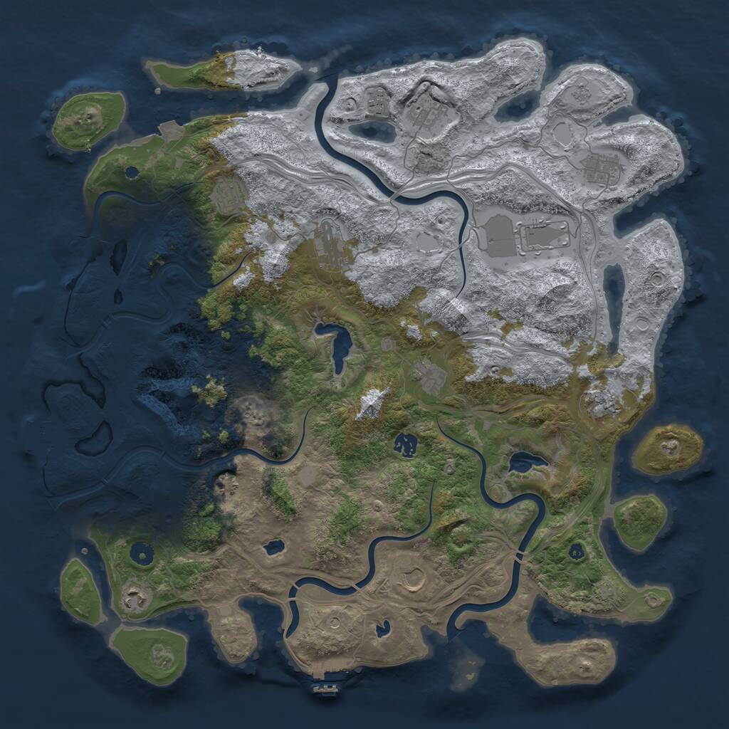 Rust Map: Procedural Map, Size: 4596, Seed: 265728693, 17 Monuments
