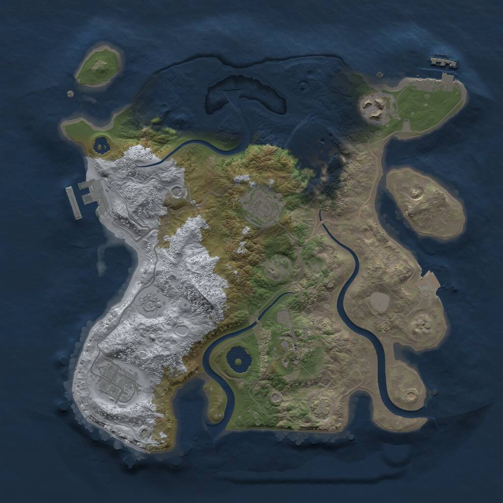 Rust Map: Procedural Map, Size: 3000, Seed: 32228, 11 Monuments
