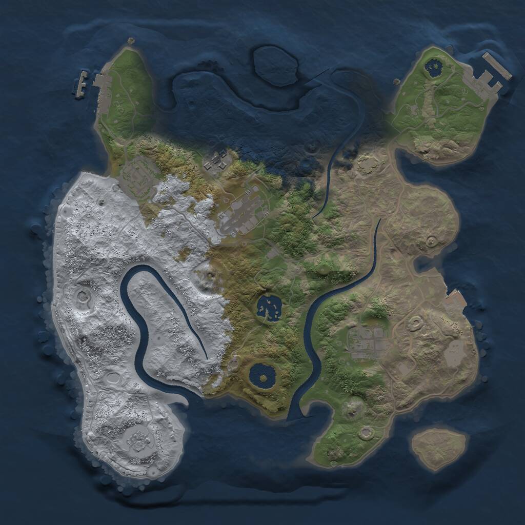 Rust Map: Procedural Map, Size: 3000, Seed: 4231579, 11 Monuments