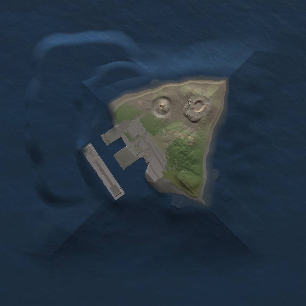 Rust Map: Procedural Map, Size: 1000, Seed: 52117119, 2 Monuments