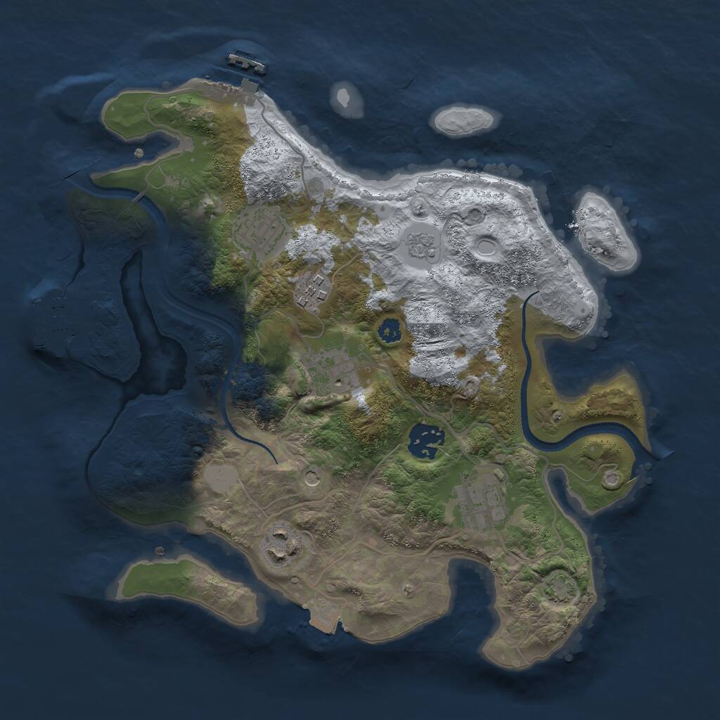Rust Map: Procedural Map, Size: 3000, Seed: 43284, 12 Monuments