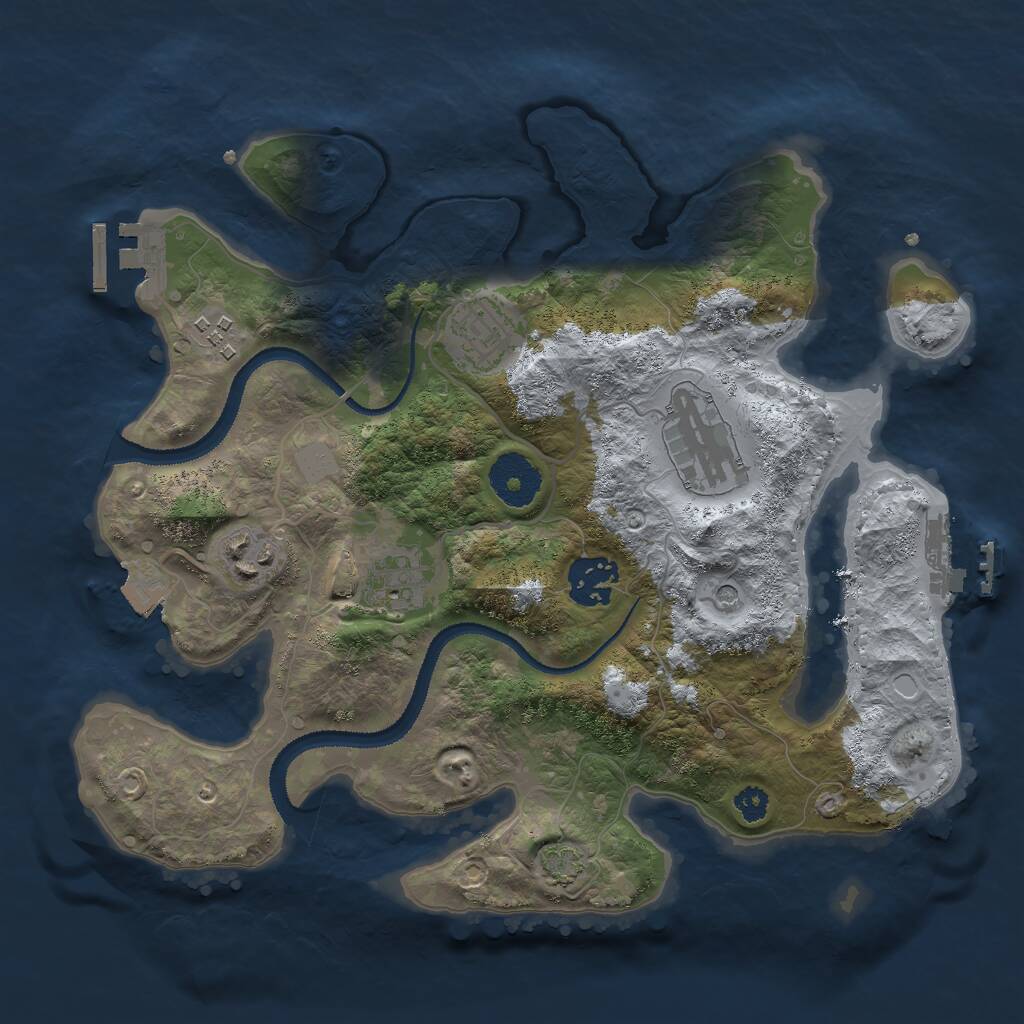 Rust Map: Procedural Map, Size: 3000, Seed: 1728333905, 11 Monuments