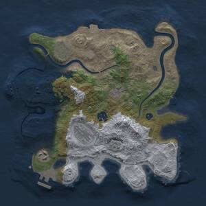 Thumbnail Rust Map: Procedural Map, Size: 3000, Seed: 16457, 12 Monuments