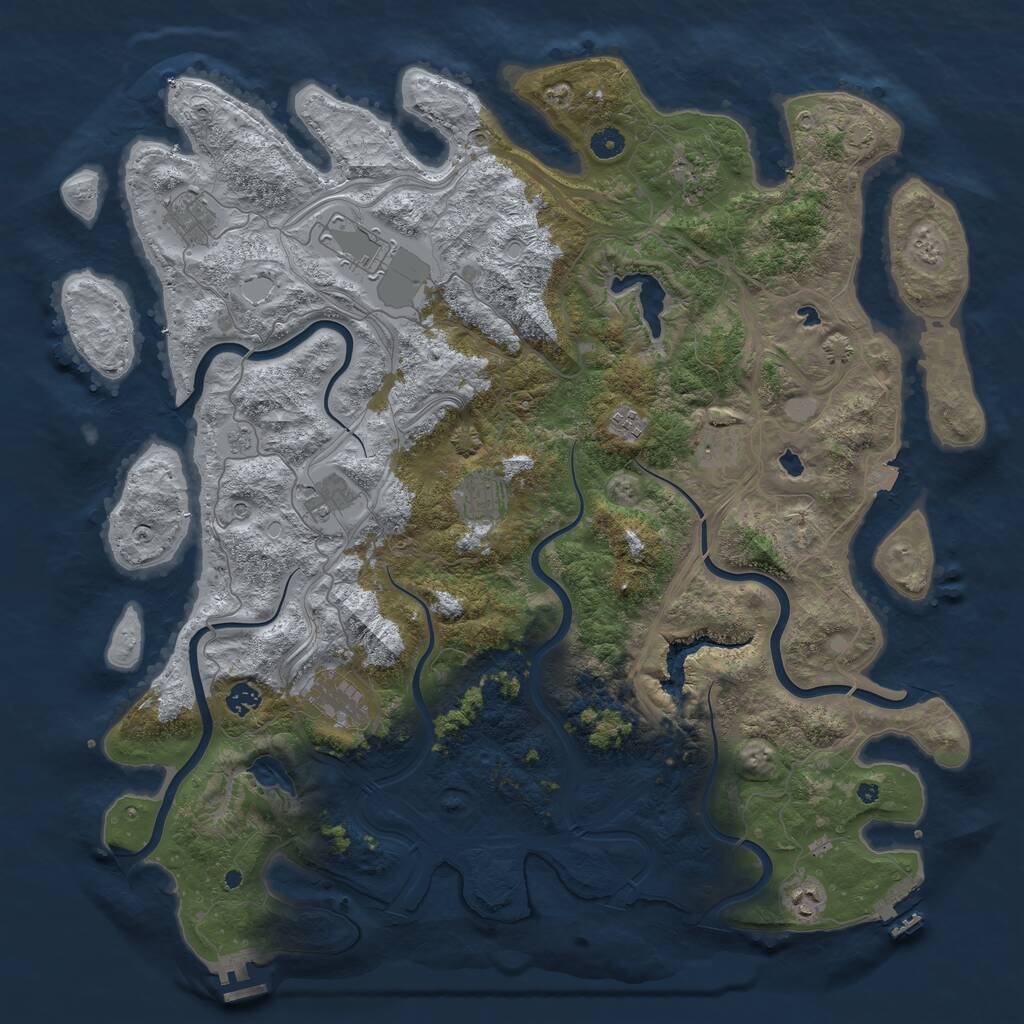 Rust Map: Procedural Map, Size: 4750, Seed: 1371047590, 16 Monuments