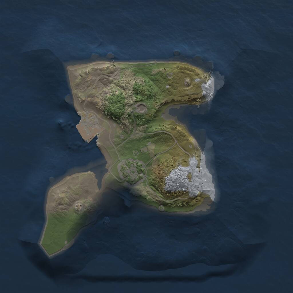 Rust Map: Procedural Map, Size: 1600, Seed: 693688490, 2 Monuments