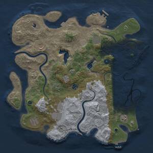 Thumbnail Rust Map: Procedural Map, Size: 4000, Seed: 14010008, 15 Monuments