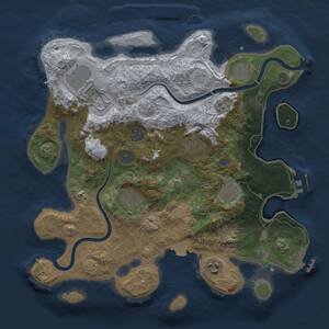 Thumbnail Rust Map: Procedural Map, Size: 3500, Seed: 1803445354, 15 Monuments