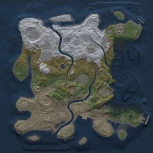 Thumbnail Rust Map: Procedural Map, Size: 3500, Seed: 1803445354, 13 Monuments