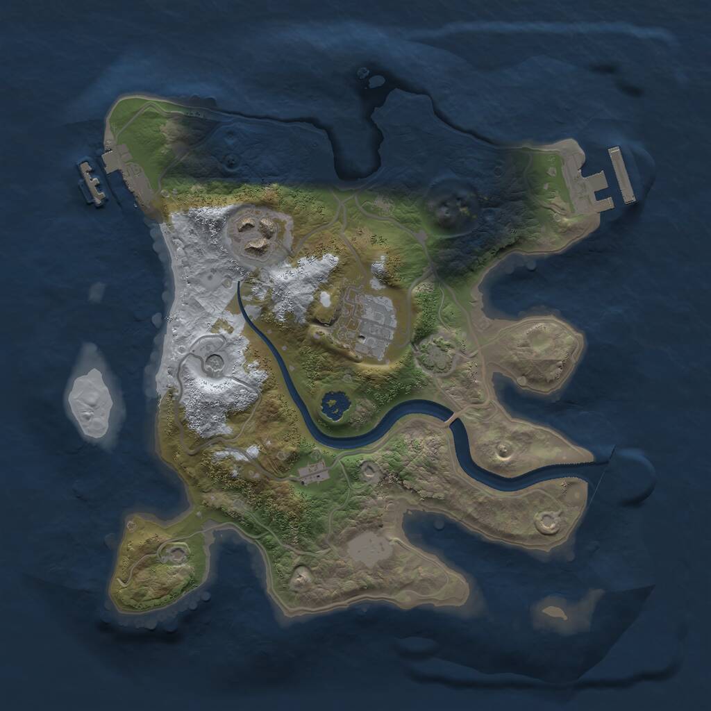Rust Map: Procedural Map, Size: 2500, Seed: 1313014347, 7 Monuments
