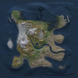 Thumbnail Rust Map: Procedural Map, Size: 2500, Seed: 1313014347, 7 Monuments