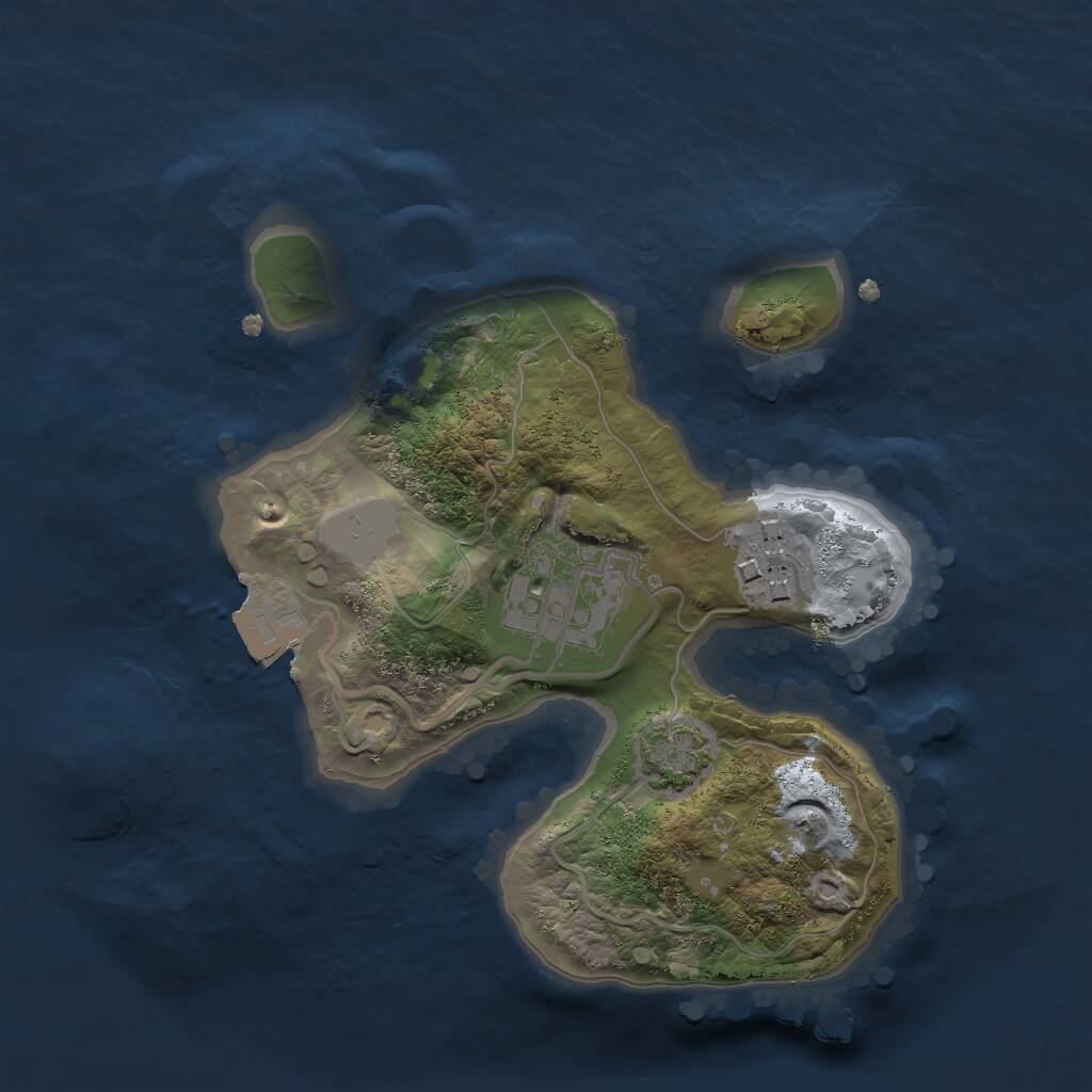 Rust Map: Procedural Map, Size: 2000, Seed: 246810, 4 Monuments