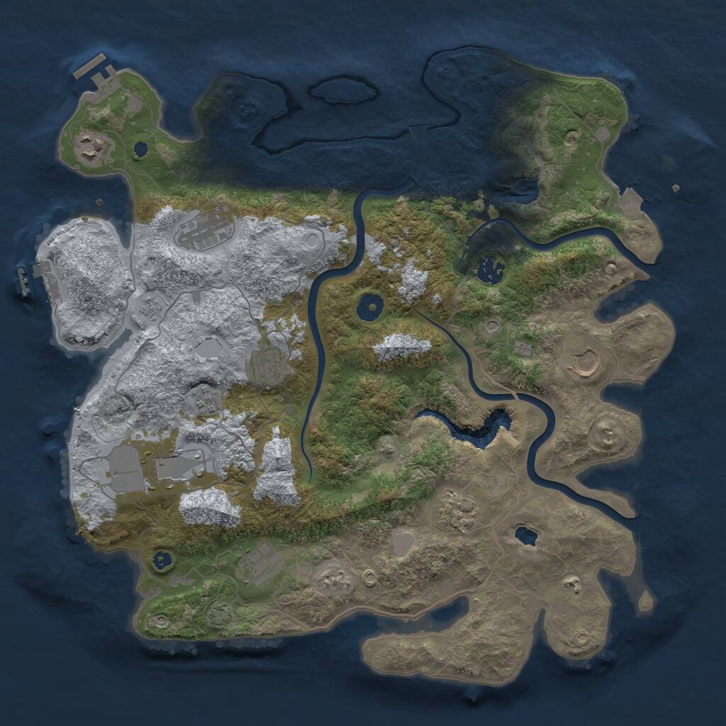 Rust Map: Procedural Map, Size: 4000, Seed: 133855145, 15 Monuments