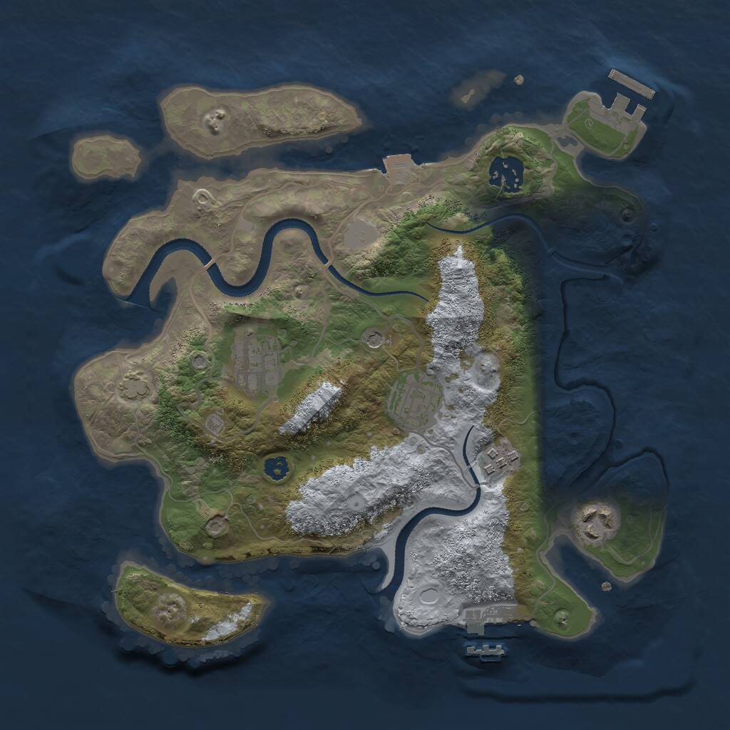 Rust Map: Procedural Map, Size: 3000, Seed: 1379608761, 10 Monuments