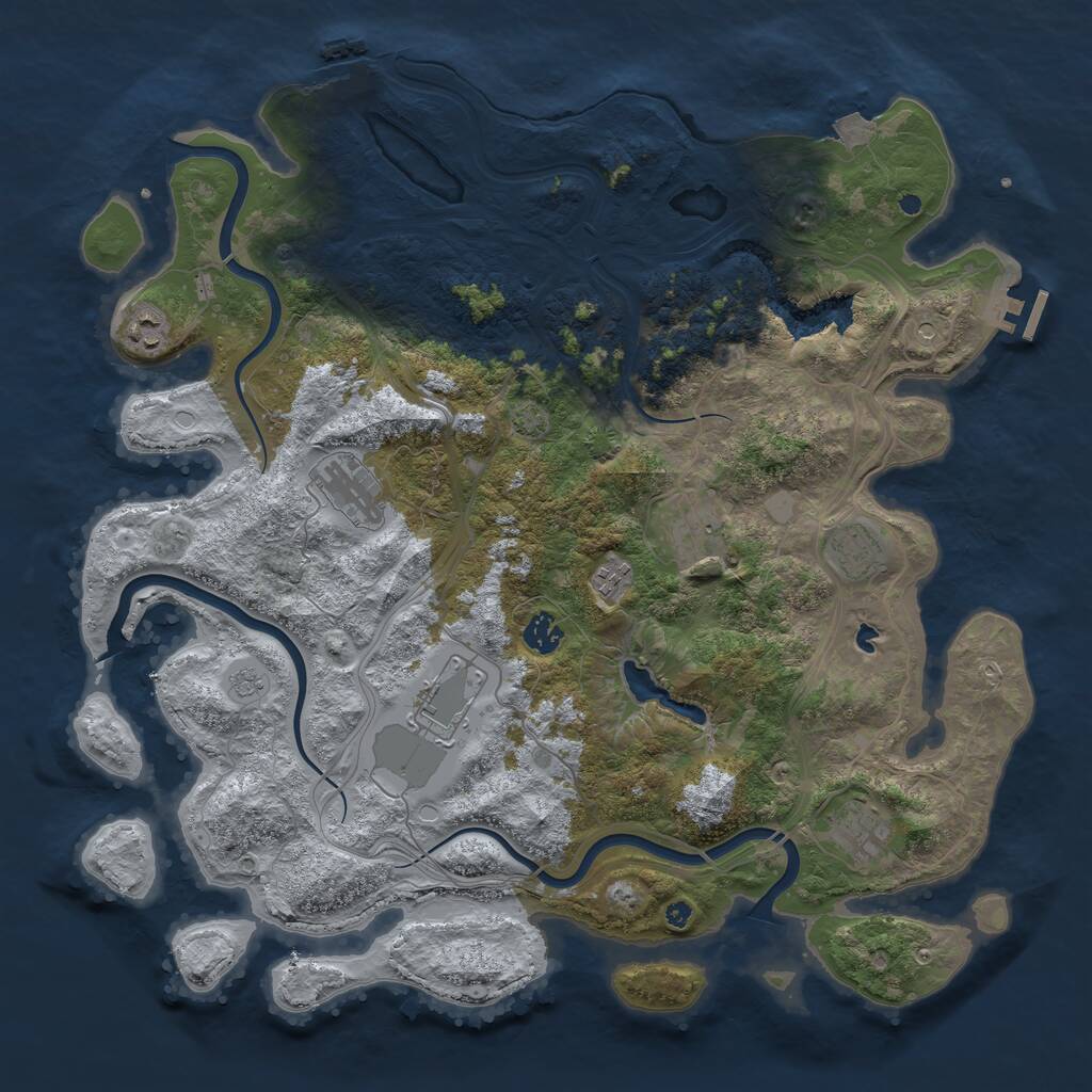 Rust Map: Procedural Map, Size: 4250, Seed: 195565467, 14 Monuments