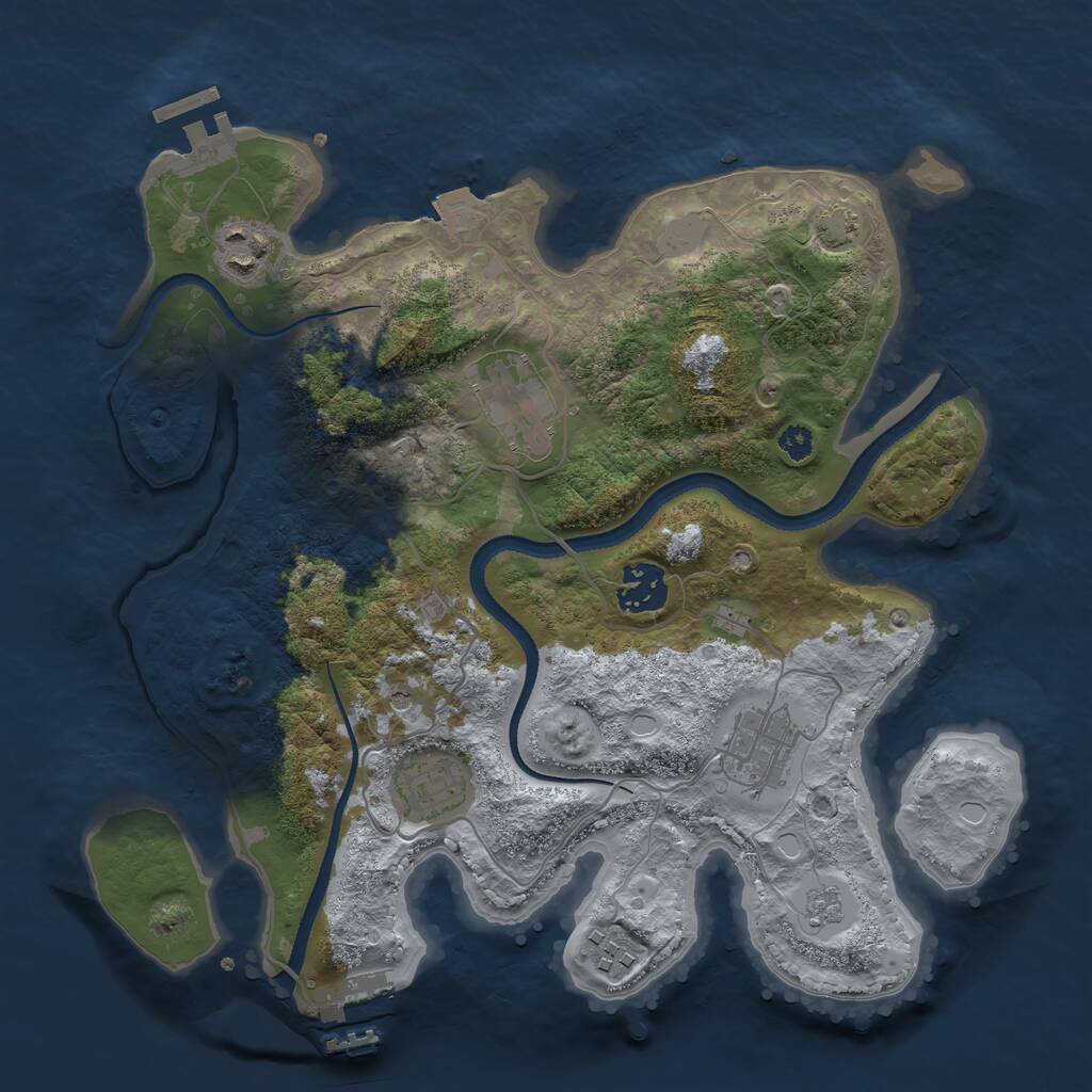 Rust Map: Procedural Map, Size: 3200, Seed: 1622135217, 12 Monuments