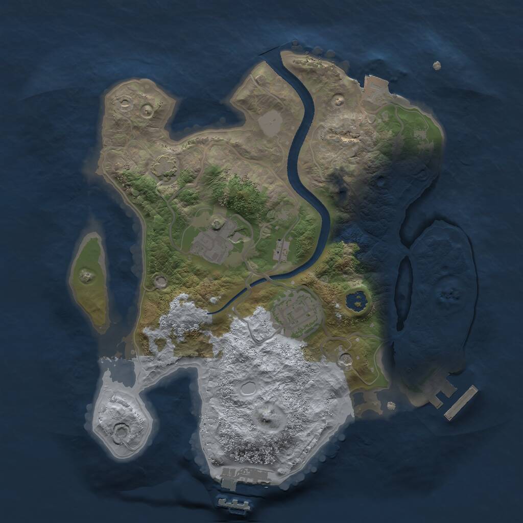 Rust Map: Procedural Map, Size: 2500, Seed: 421295986, 7 Monuments