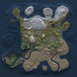 Thumbnail Rust Map: Procedural Map, Size: 3000, Seed: 6444121, 11 Monuments
