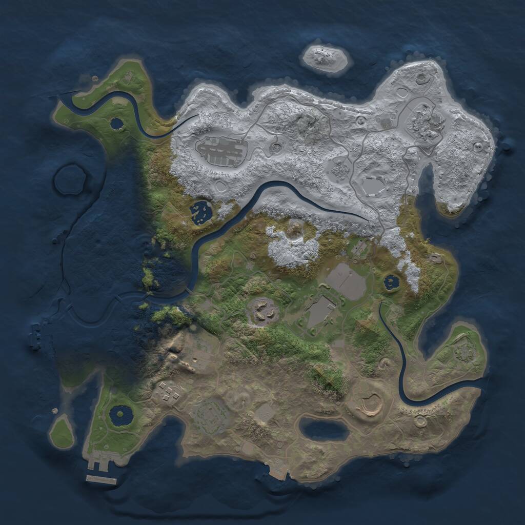 Rust Map: Procedural Map, Size: 3500, Seed: 32766, 15 Monuments