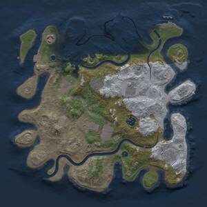 Thumbnail Rust Map: Procedural Map, Size: 3500, Seed: 286099323, 15 Monuments