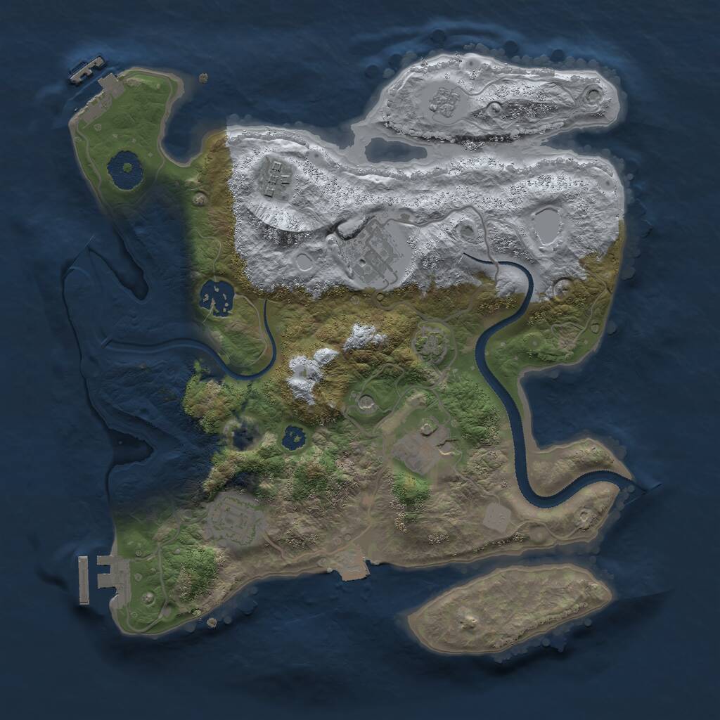 Rust Map: Procedural Map, Size: 3000, Seed: 1010101010, 11 Monuments