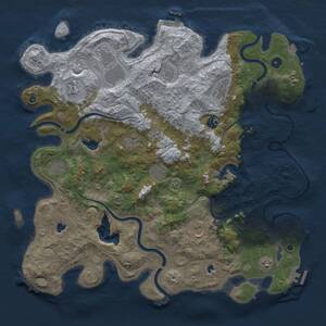 Thumbnail Rust Map: Procedural Map, Size: 4500, Seed: 666151896, 17 Monuments