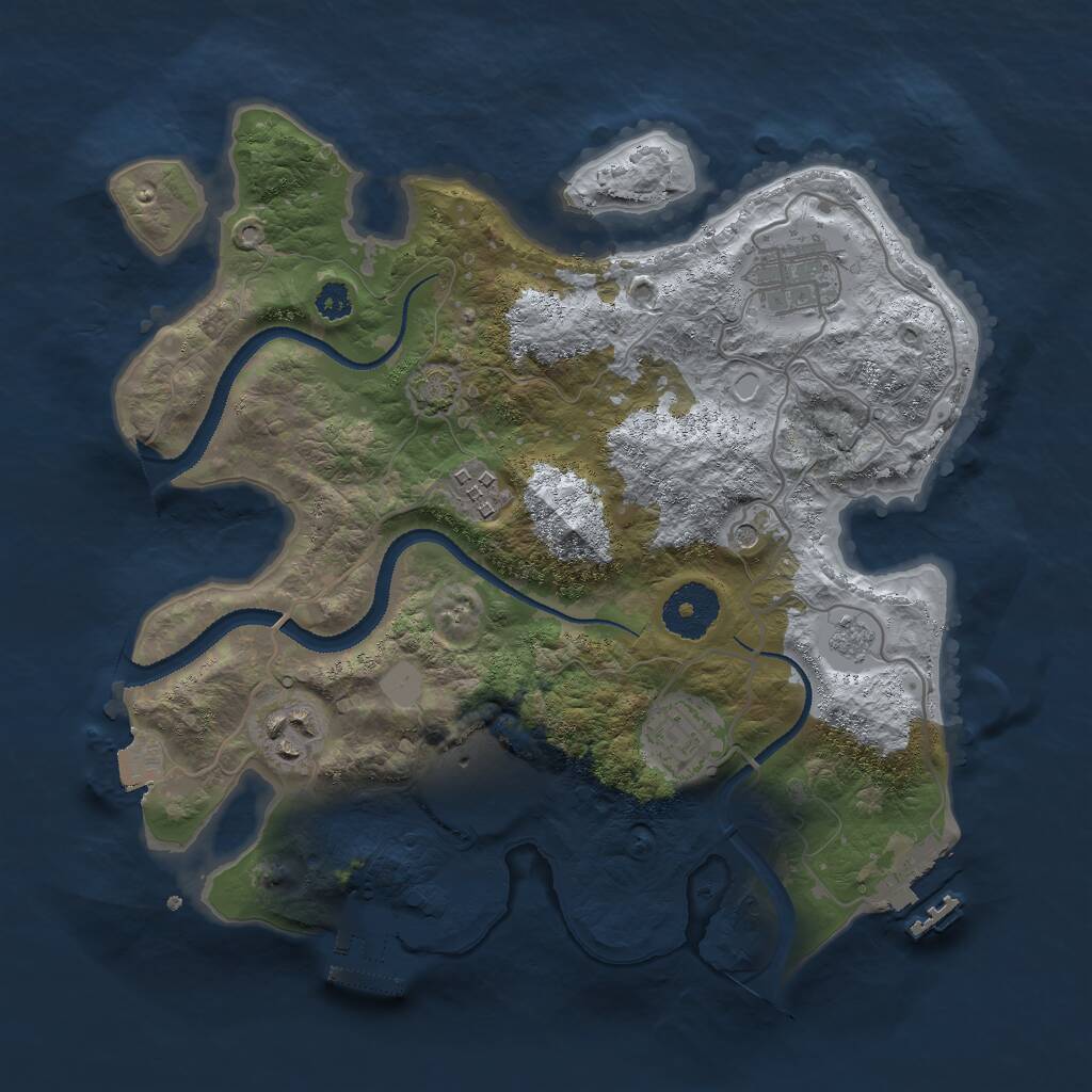 Rust Map: Procedural Map, Size: 3000, Seed: 55564, 11 Monuments