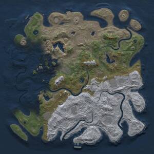 Thumbnail Rust Map: Procedural Map, Size: 4500, Seed: 613007448, 16 Monuments