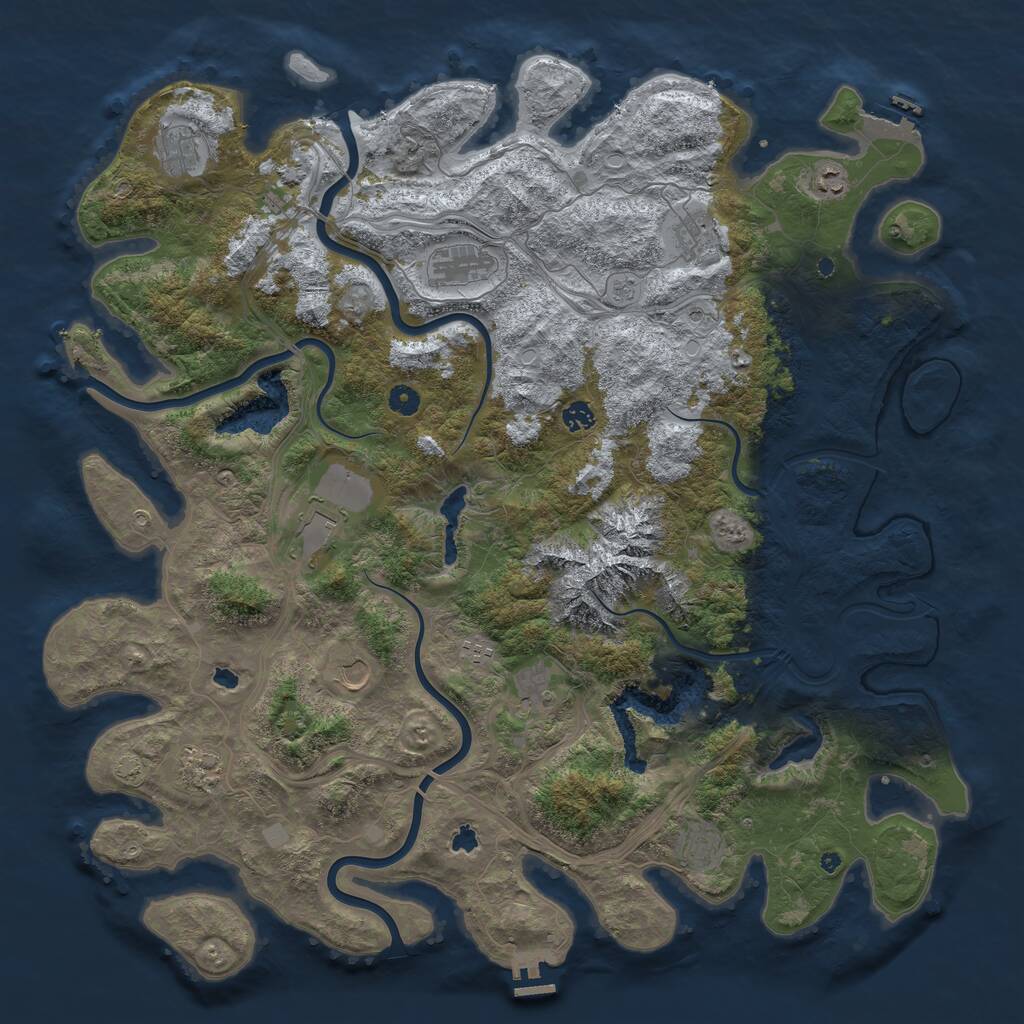 Rust Map: Procedural Map, Size: 5000, Seed: 478013487, 17 Monuments