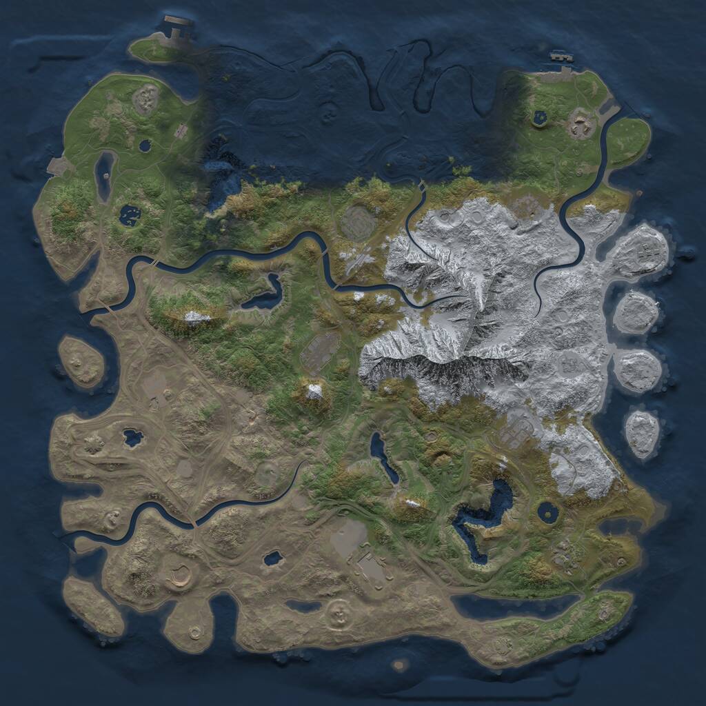 Rust Map: Procedural Map, Size: 5000, Seed: 1444267016, 17 Monuments