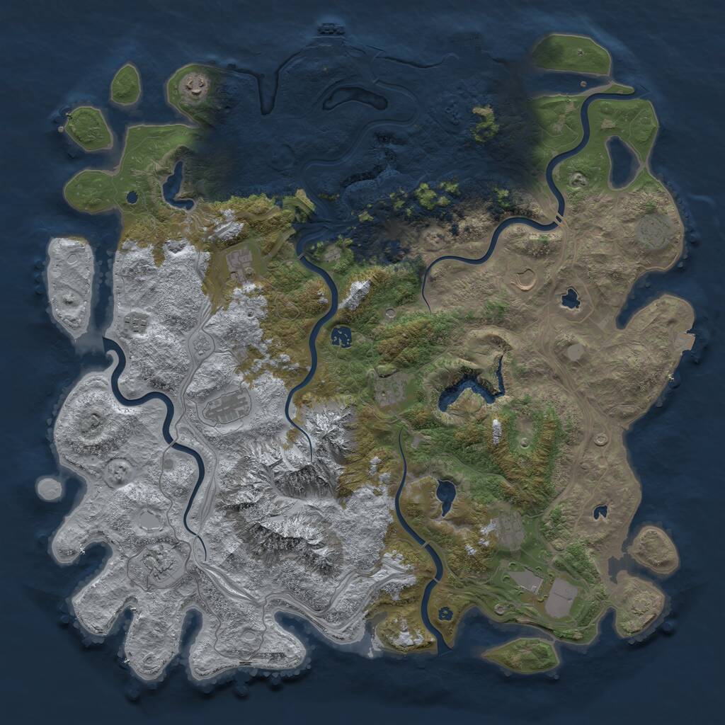 Rust Map: Procedural Map, Size: 5000, Seed: 257689092, 17 Monuments