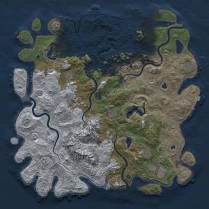 Thumbnail Rust Map: Procedural Map, Size: 5000, Seed: 257689092, 17 Monuments