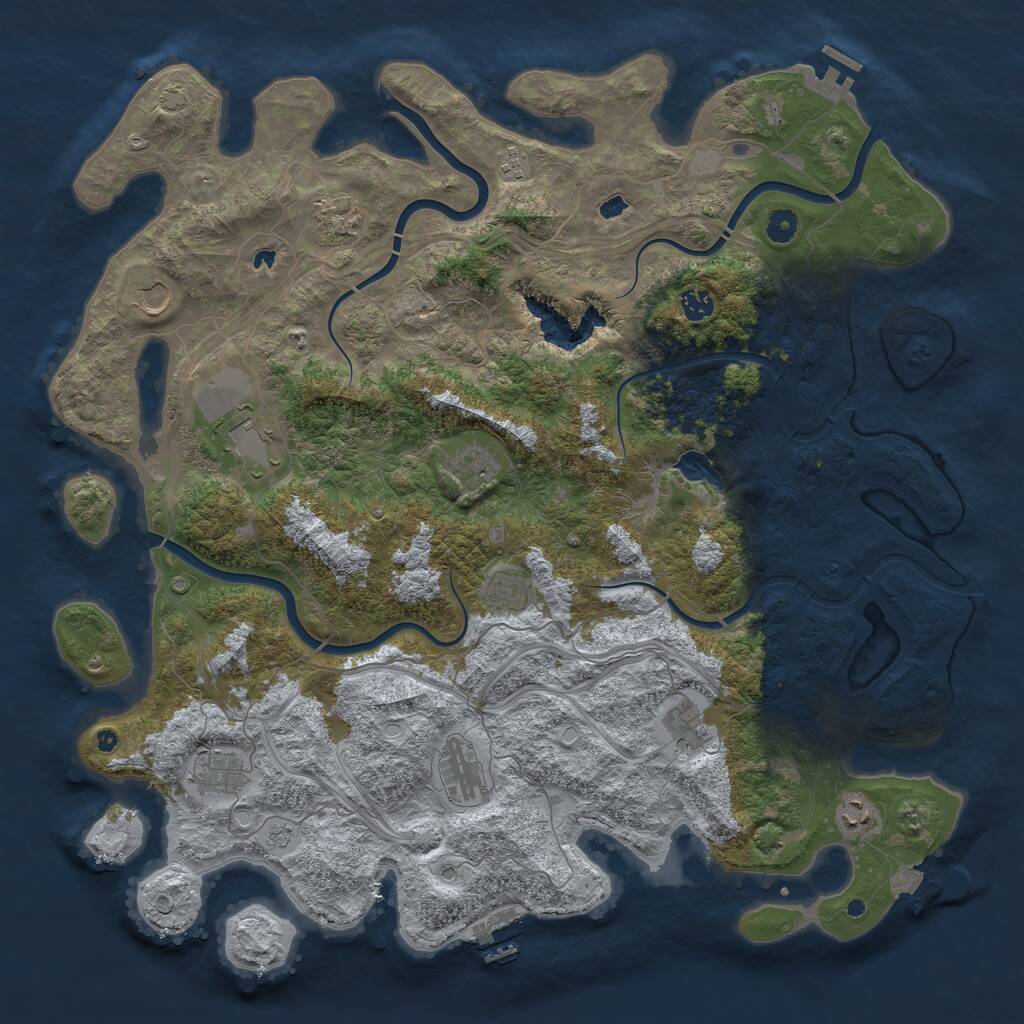 Rust Map: Procedural Map, Size: 4750, Seed: 654374358, 17 Monuments