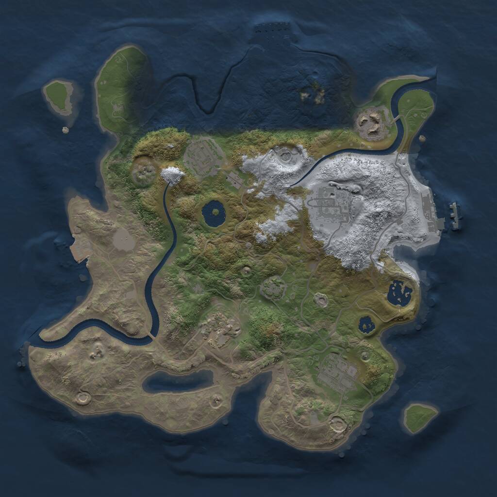 Rust Map: Procedural Map, Size: 3000, Seed: 946378592, 11 Monuments