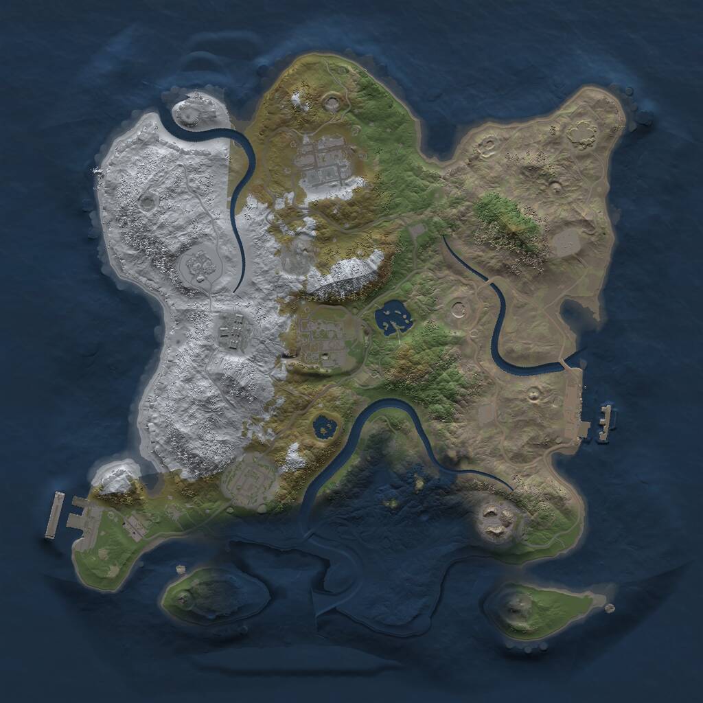 Rust Map: Procedural Map, Size: 3000, Seed: 83328, 12 Monuments