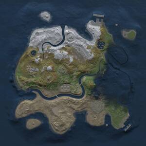 Thumbnail Rust Map: Procedural Map, Size: 2750, Seed: 34532625, 9 Monuments