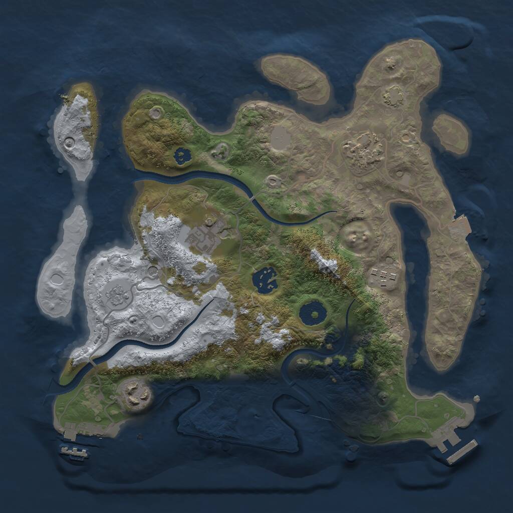 Rust Map: Procedural Map, Size: 3000, Seed: 482917, 11 Monuments