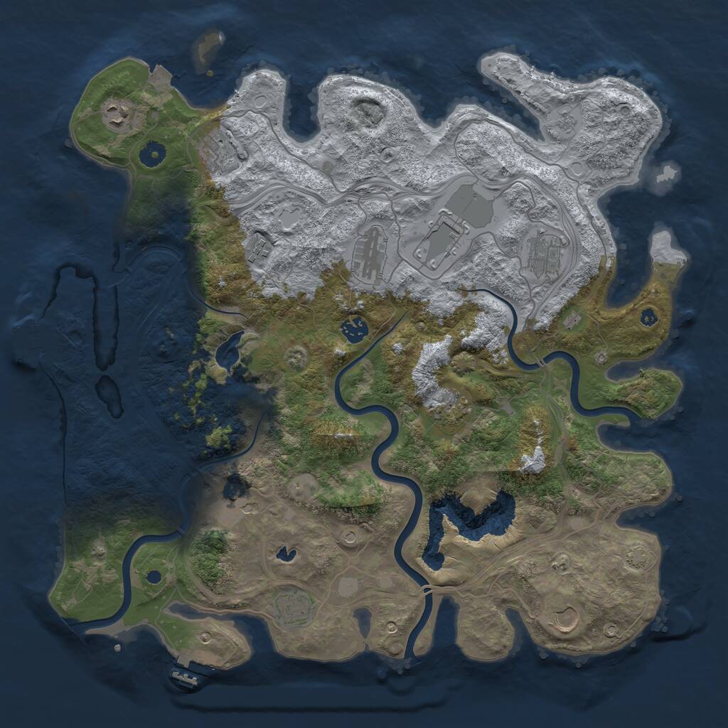 Rust Map: Procedural Map, Size: 4250, Seed: 1640783435, 17 Monuments
