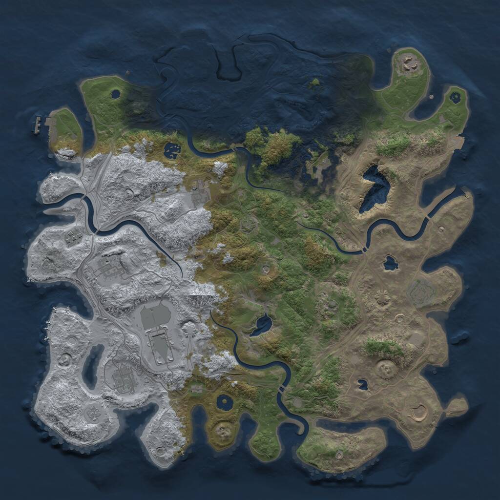 Rust Map: Procedural Map, Size: 4500, Seed: 797315879, 17 Monuments
