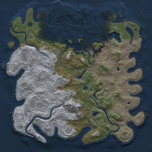 Thumbnail Rust Map: Procedural Map, Size: 5000, Seed: 329077367, 17 Monuments