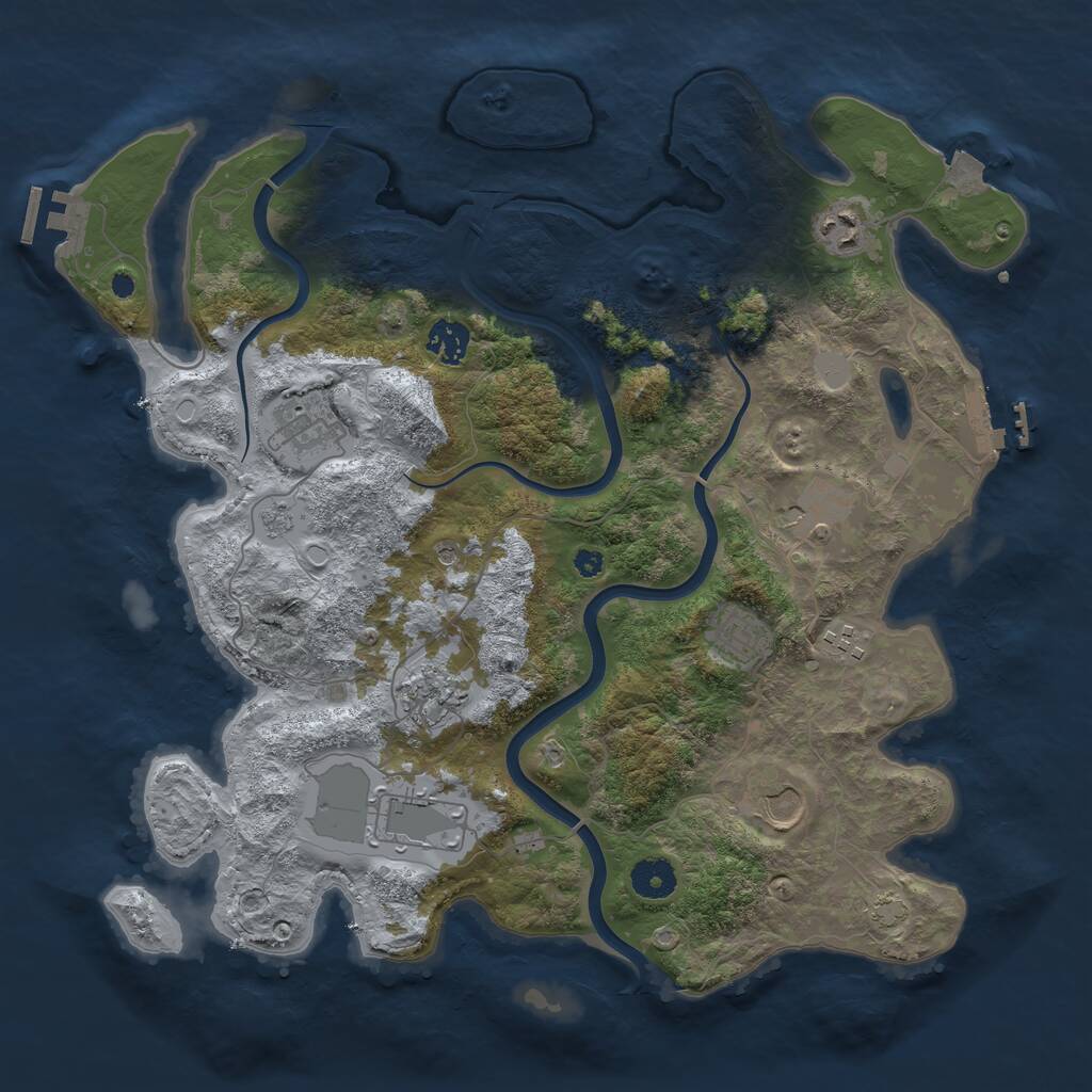 Rust Map: Procedural Map, Size: 3800, Seed: 20160116, 15 Monuments