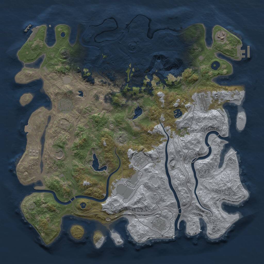 Rust Map: Procedural Map, Size: 4500, Seed: 78845, 16 Monuments