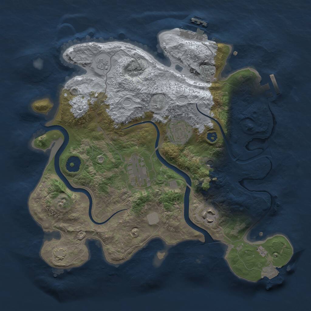 Rust Map: Procedural Map, Size: 3000, Seed: 13756, 10 Monuments