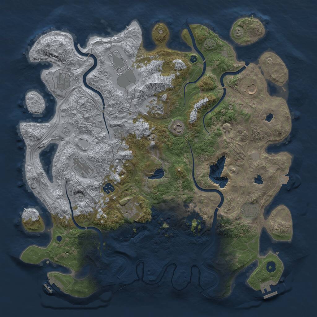 Rust Map: Procedural Map, Size: 4500, Seed: 557099714, 17 Monuments