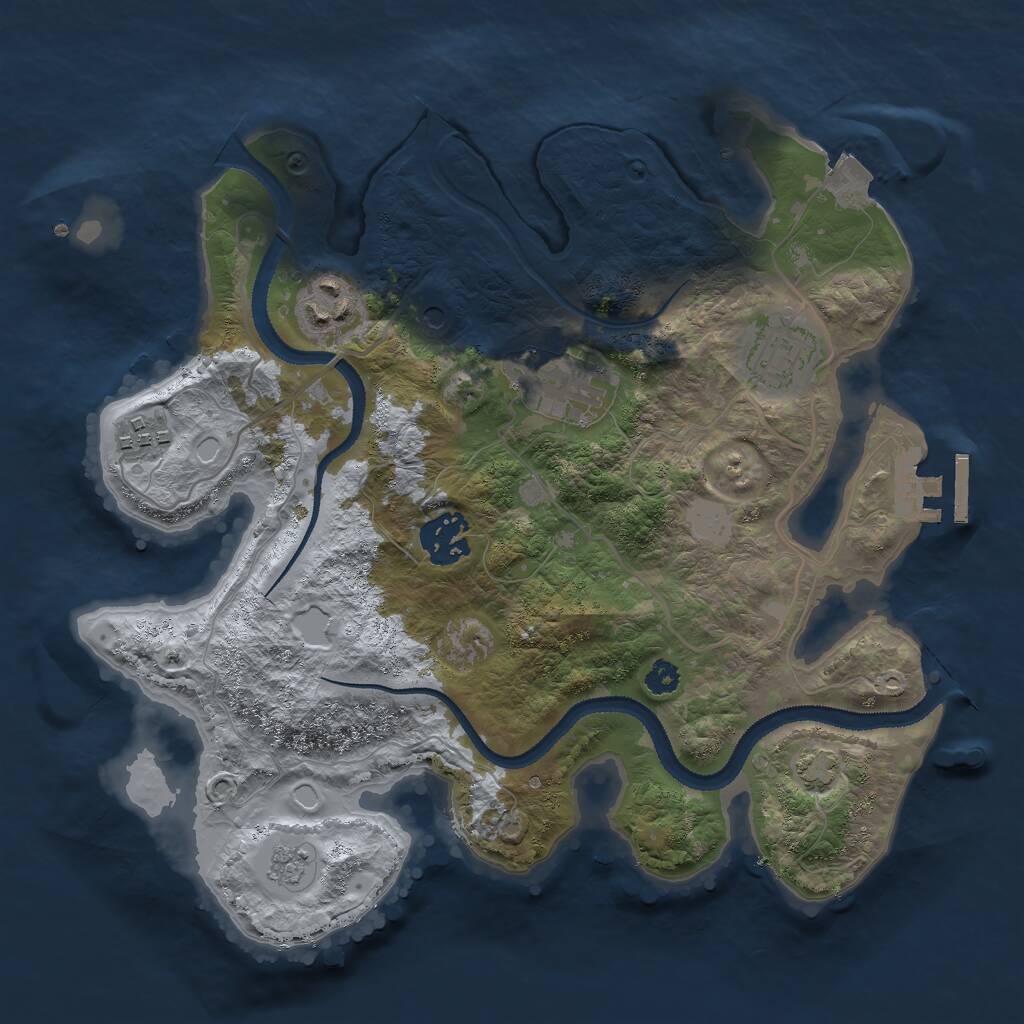 Rust Map: Procedural Map, Size: 3000, Seed: 816172556, 10 Monuments