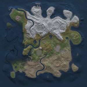Thumbnail Rust Map: Procedural Map, Size: 3650, Seed: 74538595, 15 Monuments