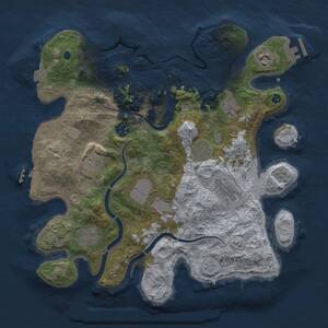 Thumbnail Rust Map: Procedural Map, Size: 3500, Seed: 960053301, 15 Monuments