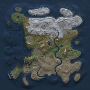 Thumbnail Rust Map: Procedural Map, Size: 3500, Seed: 1552782915, 13 Monuments